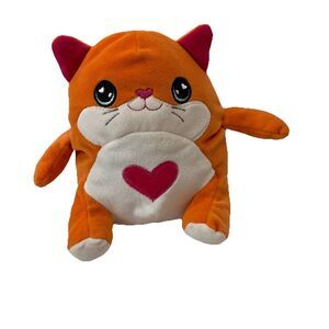 Greenbrier Orange Pink Heart Sitting Kitty Cat Plush Toy 6" Stuffed Animal 2022